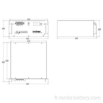 51.2V 100AH ​​LIFEPO4 RACK RAPE DE BATTE